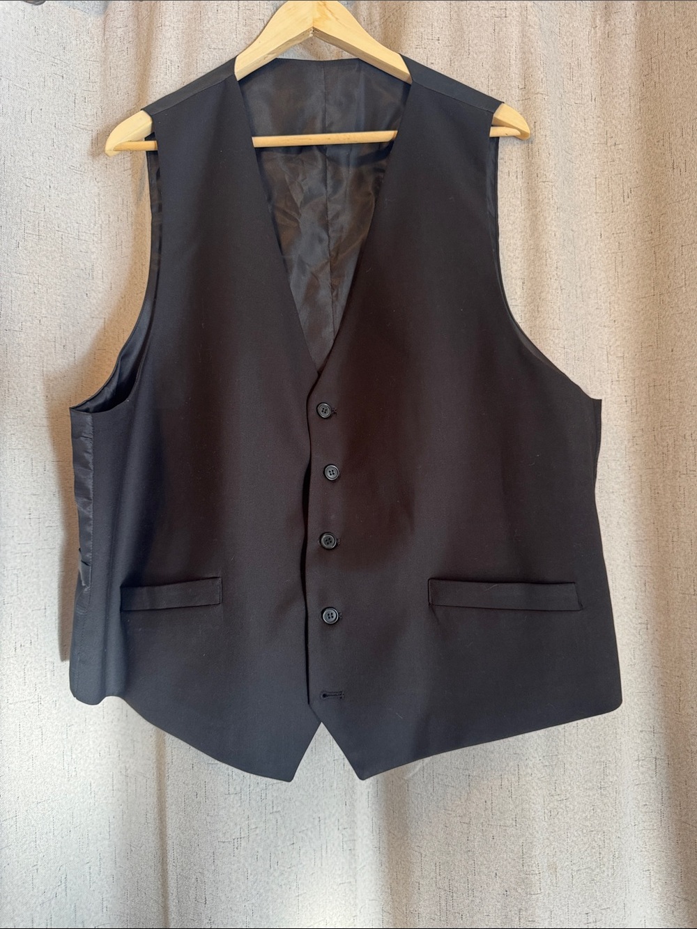 Classic Men's Black Vest - Tailored Formal Waistcoat
